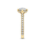 18K Solid Gold 2.87 CT Round Cut Natural Diamond Solitaire with Pave Side Stones Engagement Ring - Detail | Riyanika Jewels