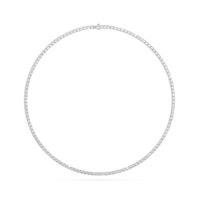 18K Solid Gold 10 CT Natural Diamond Classic Tennis Necklace