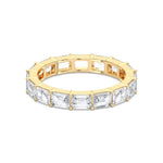 18K Solid Gold 3.2ct Emerald Cut Natural Diamond Eternity Band - Alternate Angle | Riyanika Jewels