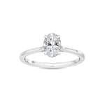 14K 1ct Lab Grown Diamond Oval Cut Solitaire Engagement Ring
