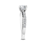 18K Solid Gold 1.35 Ct Round Cut Twisted Pavé Shank Lab Grown Diamond Solitaire - Alternate Angle
