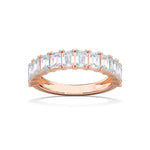 14K 2.5ct Lab Grown Diamond Emerald Cut Half Eternity Band