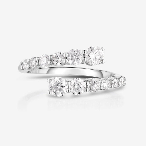 1.20 CT Natural Graduated Diamond Wedding Ring in 18K Solid Gold