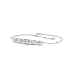 1.14ct Oval 5-Stone Natural Diamond Bracelet in 18K Solid Gold - View 6 | Riyanika Jewels