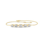 1.14ct Oval 5-Stone Natural Diamond Bracelet in 18K Solid Gold - Alternate Angle | Riyanika Jewels