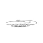 1.14ct Oval 5-Stone Natural Diamond Bracelet in 18K Solid Gold