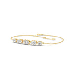 1.14ct Oval 5-Stone Natural Diamond Bracelet in 18K Solid Gold - Detail | Riyanika Jewels