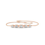 1.14ct Oval 5-Stone Natural Diamond Bracelet in 18K Solid Gold - Side View | Riyanika Jewels
