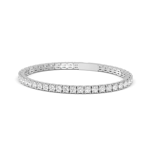 18K Solid Gold 2.81 ct Natural Diamond Tennis Bracelet