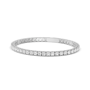 18K Solid Gold 2.81 ct Natural Diamond Tennis Bracelet
