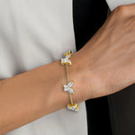 2.09ct Lab Grown Diamond Butterfly Station Bracelet in 18K Solid Gold - Close Up | Riyanika Jewels