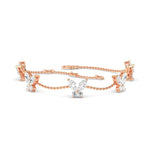 2.09ct Natural Diamond Butterfly Station Bracelet in 18K Solid Gold - Side View | Riyanika Jewels
