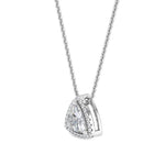 18K Solid Gold 0.81Ct Trillion Lab Grown Diamond Necklace - Close Up | Riyanika Jewels