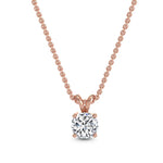 0.78 Ct Lab Grown Diamond Solitaire Pendant Necklace in 18K Solid Gold - Detail | Riyanika Jewels