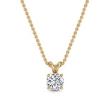 0.78 Ct Natural Diamond Solitaire Pendant Necklace in 18K Solid Gold - Alternate Angle | Riyanika Jewels