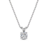 0.78 Ct Natural Diamond Solitaire Pendant Necklace in 18K Solid Gold