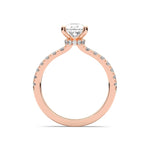 18K Solid Gold 1 CT Pear Cut Halo Natural Diamond Solitaire Engagement Ring - Side View