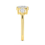14K 2.5ct Lab Grown Diamond Pear Cut Three Stone Engagement Ring
