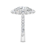 18K Solid Gold 3.94 CT Oval Double Halo Natural Diamond Engagement Ring - View 6 | Riyanika Jewels