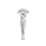18K Solid Gold 1.13 ct Twisted Infinity Pavé Round Natural Diamond Halo Engagement Ring - View 6