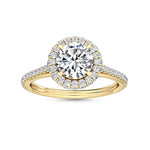 14K 1.11ct Lab Grown Diamond Round Brilliant Cut Halo Engagement Ring