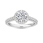 14K 1.47ct Lab Grown Diamond Round Brilliant Cut Halo Engagement Ring
