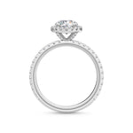 18K Solid Gold 1.58 Ct Round Cut Natural Diamond Halo Engagement Ring - Close Up | Riyanika Jewels