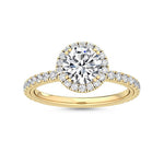 14K 1.5ct Natural Diamond Round Cut Halo Engagement Ring