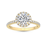 14K 1.54ct Lab Grown Diamond Round Cut Halo Engagement Ring