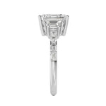 3.93ct Emerald Cut Lab Grown Diamond Engagement Ring in 18K Solid Gold - Close Up | Riyanika Jewels