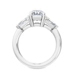 14K 3.5ct Lab Grown Diamond Radiant Cut Side Stone Engagement Ring