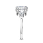 14K 3.5ct Lab Grown Diamond Radiant Cut Side Stone Engagement Ring