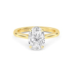 14K 1.5ct Natural Diamond Oval Cut Solitaire Engagement Ring
