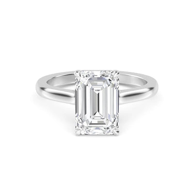 14K 1.57ct Lab Grown Diamond Emerald Cut Solitaire Engagement Ring