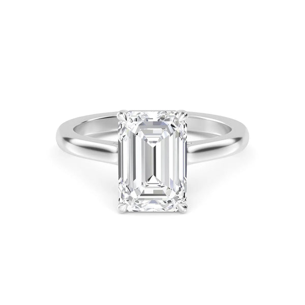 14K 1.57ct Lab Grown Diamond Emerald Cut Solitaire Engagement Ring