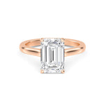 1.57ct Emerald Cut Natural Diamond Solitaire Engagement Ring in 18K Solid Gold - Side View