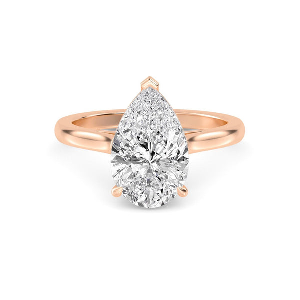 14K 1.5ct Natural Diamond Pear Cut Solitaire Engagement Ring