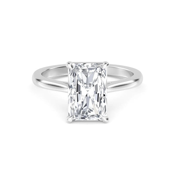 14K 1.5ct Natural Diamond Radiant Cut Solitaire Engagement Ring