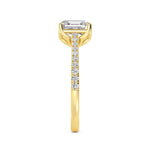 18K Solid Gold 1.74 ct Asscher Cut Solitaire Pave Natural Diamond Engagement Ring - Detail | Riyanika Jewels