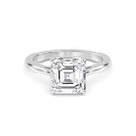 18K 1.5ct Lab Grown Diamond Asscher Cut Solitaire Engagement Ring