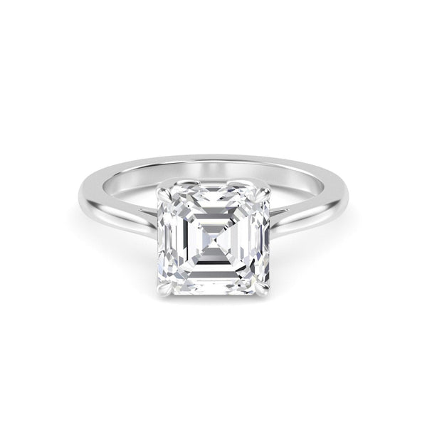 18K 1.5ct Lab Grown Diamond Asscher Cut Solitaire Engagement Ring