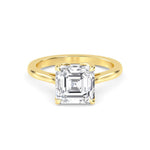 18K Solid Gold 1.53 CT Asscher Cut Diamond Solitaire Engagement Ring - Alternate Angle
