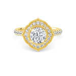 14K 1.5ct Lab Grown Diamond Round Brilliant Cut Halo Engagement Ring
