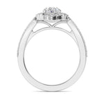 18K Solid Gold 1.45ct Vintage Floral Oval Halo Diamond Engagement Ring - Alternate Angle | Riyanika Jewels
