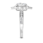 14K 1.5ct Natural Diamond Oval Cut Halo Engagement Ring