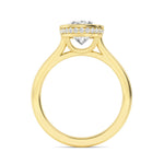 18K Solid Gold 2.13 Ct Bezel Set Oval Lab Grown Diamond Engagement Ring - Detail | Riyanika Jewels