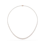 7 CT Classic Graduated Natural Diamond Tennis Necklace in 18K Solid Gold - Close Up