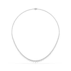 7 CT Classic Graduated Natural Diamond Tennis Necklace in 18K Solid Gold