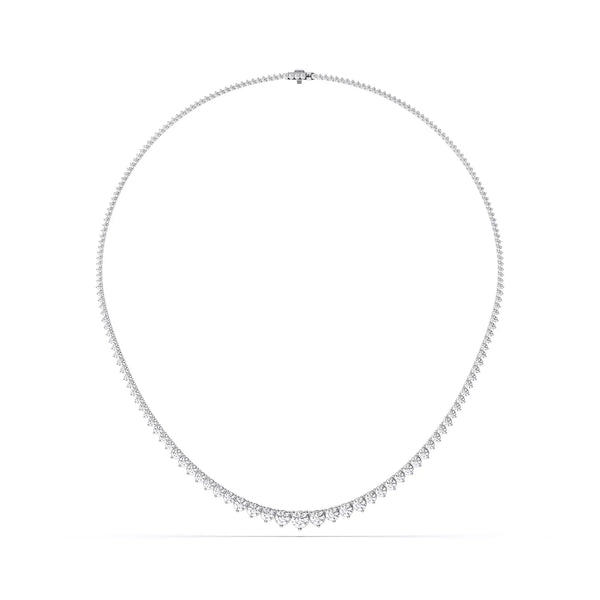 14K 7ct Natural Diamond Tennis Necklace