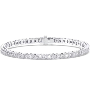 18K Solid Gold 5ct Natural Diamond Tennis Bracelet